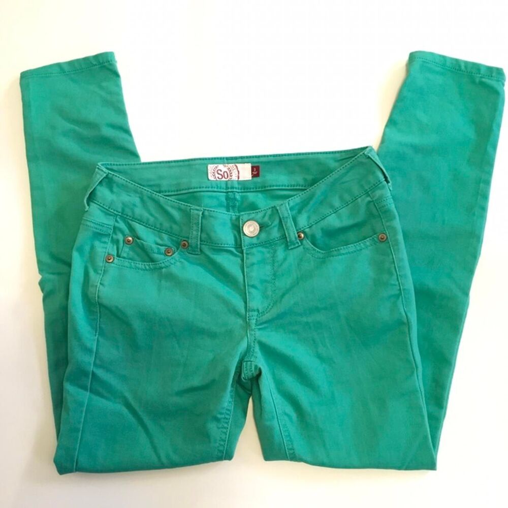 Jcpenney  SO Women's juniors skinny Green Jeans size 3